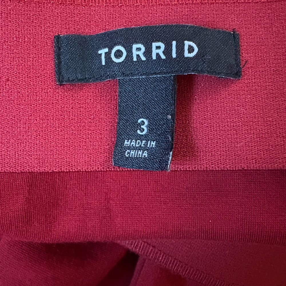 Torrid Ponte Seamed Circle Skirt in Dark Red - Picture 5 of 7